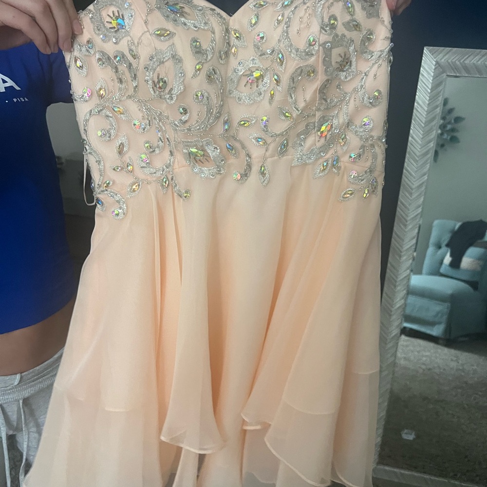 Aspeed Blush and Silver Embellished Prom Dress